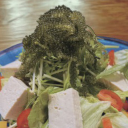 島豆腐と海ぶどうサラダ